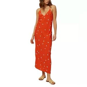 O'Neill Orange Floral Tank Maxi Dress